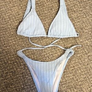 Light Blue Textured Bikini Set